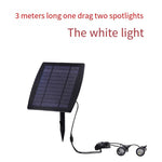 Solar Lamp, Outdoor Spotlight, Super Bright Led, Waterproof Tree Lamp, Lawn Lamp, Courtyard Lamp, One Tow Two Spotlight, White Light, 3 Meters Long