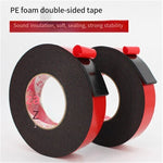 Black Foam PE Double Sided Tape Black Strong Double-sided Adhesive Sponge 10mm Wide X10 Meter X1mm Thick 12 Pack