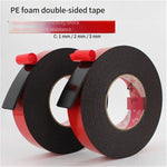 Black Foam PE Double Sided Tape Strong Adhesive Sponge 30mm Wide X5 Meter Thick X2mm 4 Pack