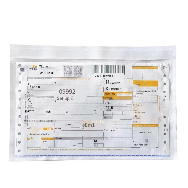 SW-354 Receipt Bag Express Transparent Back Plastic Logistics Side Single Invoice Document Self Adhesive Packing List 145 * 180mm Short Side Opening (1000 Pieces)