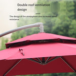 Courtyard Umbrella Outdoor Sunshade Large Sun Umbrella Roman Umbrella Stall Sentry Box Canopy Large Umbrella 2.7m Double Top Dark Green