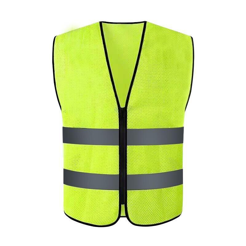 Summer Reflective Vest Yellow Mesh Double Channel Transverse Reflective Strip 3m