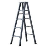 1.5m Miter Ladder Thickened Aluminum Alloy Folding Ladder Scaffold Climbing Bench Indoor Outdoor Ladder Fully Reinforced Five Step Ladder Dark Gray