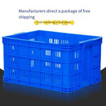 6 Pieces Plastic Basket Express Rectangular Thickened Fruit Large Vegetable Transportation Basket Plastic Frame Factory Hollow Turnover Box(45 * 30 * 24cm)