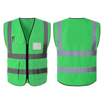 Vest Reflective Fluorescent Multi Pocket Safety Suit Construction Worker Traffic Sanitation Green Cloth 1 Pack