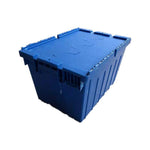 600 * 400 * 340mm Plastic Basket Turnover Box With Cover Thickened Blue