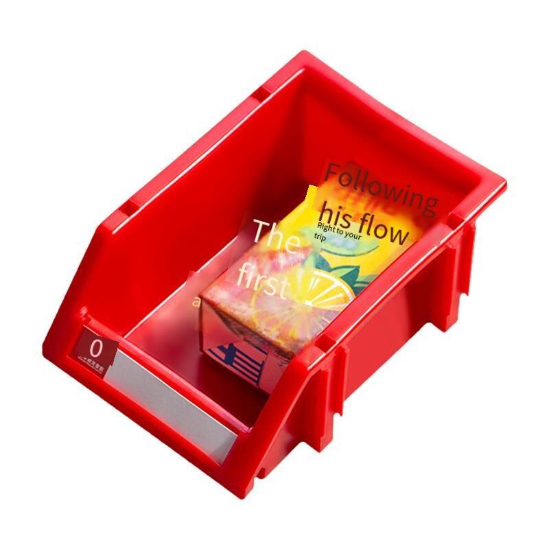 Red Inclined Plastic Box Combined Parts Box Material Box Assembly Component Box Tool Box Shelf X1 180 * 120 * 80mm (50 Pieces)