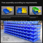 Inclined Plastic Box Combined Parts Box Material Box Assembly Component Box Tool Box Goods Shelf X1 Blue 180 * 120 * 80mm (50 Pieces)