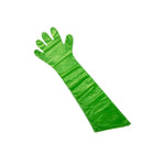 90cm 50 Pieces / Box Disposable  Gloves Tear Resistant And Leakage Proof Elongated PE Green Gloves