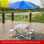 Outdoor Folding Tables And Chairs One Table Four Chairs Portable Aluminum Alloy Conjoined Table Floor Stall Car Picnic Stall Small Table