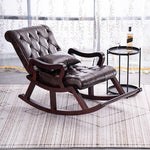 Rocking Chair Adult Nordic Solid Wood Household Rocking Chair Single Sofa Reclining Chair Adult Elderly Chair Living Room Balcony Leisure Lazy Leisure Chair