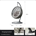 Hanging Basket Rattan Chair Family Leisure Lazy Indoor Landing Balcony Rocking Chair Bird's Nest Hammock Rocking Chair Swing Dark Green