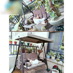 Swing Hanging Chair Outdoor Swing Courtyard Hanging Chair Outdoor Iron Art Family Balcony Chair Double Adult Rocking Chair Double Khaki