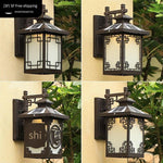 Solar Wall Lamp Outdoor Waterproof Courtyard LED Lamp Household Garden Villa Door Induction Wall Lamp Solar Remote Control Warm Light