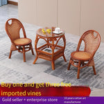 Old Style Rattan Chair Three Piece Set Of Table And Chair Living Room Bamboo Teng Chair Leisure Balcony Rattan Chair Double Spell Rattan