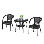 Tea Table Table And Chair Set Rattan Chair Balcony Outdoor Chair Leisure Stool Living Room Outdoor Furniture Combination 4 +1 80 Square