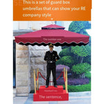 Sentry Box Umbrella Outdoor Sunshade Courtyard Big Sunshade Image Property Platform Guard Station Umbrella 1.5m Sentry Platform + Square 2.5m Umbrella