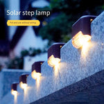 Solar Lamp Outdoor Courtyard Lamp Waterproof LED Stair Step Lamp Household Garden Villa Step Lamp Fence Wall Decorative Wall Lamp 12 Sets Warm Light