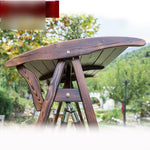 Anticorrosive Solid Wood Swing Chair Cradle Outdoor Courtyard Balcony Outdoor Swing Chair Solid Wood Double With Top Carbonized Color
