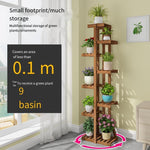 Simple Solid Wood Fleshy Green Pineapple Flower Rack Flower Pot Rack Storage Rack 8 Floors Flower Rack