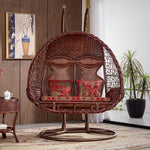 Hanging Basket Chair Double Rocking Chair Balcony Natural Rattan Bird's Nest Rocking Chair Indoor Leisure Chair Swing Chair Rattan Chair Furniture