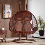 Hanging Basket Chair Double Rocking Chair Balcony Natural Rattan Bird's Nest Rocking Chair Indoor Leisure Chair Swing Chair Rattan Chair Furniture