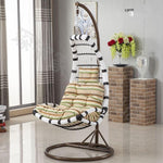 Small Family Hanging Basket Rattan Chair Swing Indoor Hammock Balcony Bassinet Chair Black And White Thick Rattan