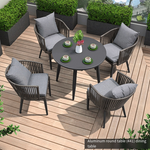 Outdoor Table Chair Dining Table Combination Villa Garden Outdoor Table Chair 2 Aluminum Alloy Rattan Chairs