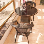 Furniture Rattan Chair Three Piece Set Balcony Small Tea Outdoor Courtyard Table And Chair Household Leisure Rattan Weaving Terrace Teng Chair Elderly Armchair