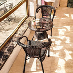 Furniture Rattan Chair Three Piece Set Balcony Small Tea Outdoor Courtyard Table And Chair Household Leisure Rattan Weaving Terrace Teng Chair Elderly Armchair