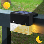 Solar Outdoor Lamp Courtyard Wall Street Lamp Induction Garden Villa Waterproof Decoration Steps Stairs Enclosure Color Lamp 4 Sets Square Warm Light