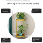 Flower Rack Multi-storey Indoor Living Room Nordic Light Luxury Gold Flower Pot Rack Floor Shelf Window Balcony Decoration Iron Art Simple Fleshy Green Pineapple Flower Pot Rack H9250 [51cm High]