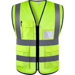 20 Pieces Summer Reflective Vest Yellow Mesh Safety Vests Double Channel Transverse Reflective Strip