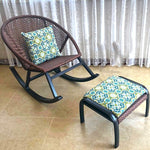 Elderly Rocking Chair Adult Leisure Chair Rattan Deck Chair Balcony Rocking Chair Indoor Single Rattan Chair Ghana Rocking Chair Including Pillow