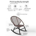 Elderly Rocking Chair Adult Leisure Chair Rattan Deck Chair Balcony Rocking Chair Indoor Single Rattan Chair Ghana Rocking Chair Including Pillow