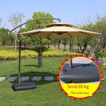 Sunshade Umbrella Outdoor Stall Courtyard Umbrella Sunscreen Anti Ultraviolet Folding Umbrella Dark Green Double Top With Luxury Water Tank