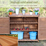 Outdoor Tool Room Garden Cabinet Garden Sundry Room Solid Wood Simple Modern Waterproof Sunscreen Storage Cabinet Balcony Garden Tool Cabinet Coffee