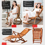 Rocking Chair Bamboo Reclining Chair Elderly Rattan Chair Adult Balcony Lunch Break Chair Courtyard Nap Chair Folding Chair Smart Rocking Chair