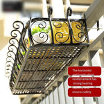 Iron Railing Balcony Flower Rack Decoration Guardrail Hanging Fleshy Flower Pot Hanger Storage Rack Hanging Flower Rack Indoor Shelf Shelf Shelf Shelf 100 * 29 * 16cm