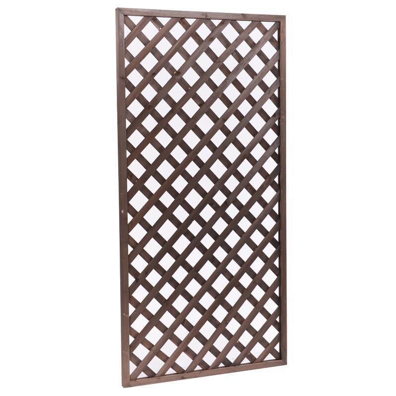 Grid Climbing Rattan Rack Outdoor Plant Balcony Decorative Flower Pot Hanger Outdoor Anti-corrosion Wood Support Climbing Flower Rack Courtyard Carbonization 90 * 180 Medium