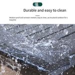 Outdoor Plastic Wood Table And Chair Villa Outdoor Courtyard Garden Leisure Balcony Table And Chair Combination 4 Armchair +1 Square Table 80cm