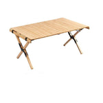 Egg Roll Table Solid Wood Outdoor Folding Table Chair Self Driving Camping Portable Solid Wood Picnic Table Set 120cm Egg Roll Table