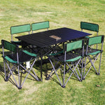 Outdoor Table And Chair Folding Portable Folding Outdoor Portable Ultra Light Car Picnic Self Driving Camping Aluminum Alloy Seven Piece Combination