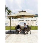 Outdoor Sunshade Umbrella Outdoor Large Garden Courtyard Umbrella Balcony Umbrella Square Stall Large Solar Umbrella Space Aluminum Square 3x4m