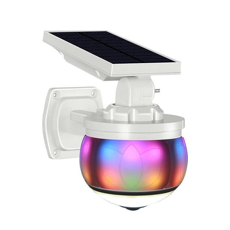 Solar Outdoor Villa Balcony Color Lamp Super Bright Waterproof Human Body Induction Courtyard Lamp Household Simulation Monitoring Light Street Lamp