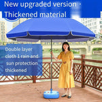 Sun Umbrella Sunshade Umbrella Large Umbrella Large Outdoor Commercial Stall Umbrella Advertising Umbrella 2.4m Silver Glue Thickening