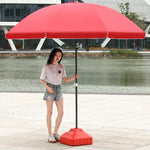 Sun Umbrella Sunshade Umbrella Large Umbrella Large Outdoor Commercial Stall Umbrella Advertising Umbrella 2.4m Silver Glue Thickening