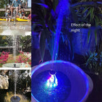 Solar Fountain Color LED Light Floating Lotus Leaf Fountain Power Storage Rockery Fish Pond Decoration Oxygen Pump Diameter 18mm