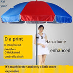 Sun Umbrella Sunshade Umbrella Large Umbrella Large Outdoor Commercial Stall Umbrella Advertising Umbrella Printing Custom Folding Round Umbrella 2 Meter Ink Green + Silver Glue