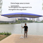 Sun Umbrella Super Large Outdoor Stall Square Folding Rain Proof Inclined Umbrella  Commercial Thickened 2.5x2 M Silver Tape 4 Bone